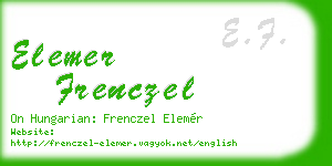 elemer frenczel business card